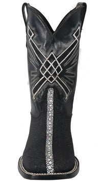 Men´s Silverton Brentwood All Leather Wide Square Toe Boots - Black - OriginalWestern.com