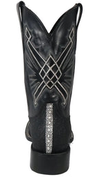 Men´s Silverton Brentwood All Leather Wide Square Toe Boots - Black - OriginalWestern.com