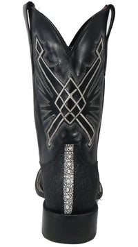 Men´s Silverton Brentwood All Leather Wide Square Toe Boots - Black - OriginalWestern.com