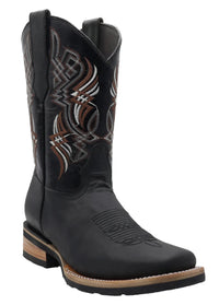 Men´s Silverton Cali All Leather Square Toe Boots - Black - OriginalWestern.com