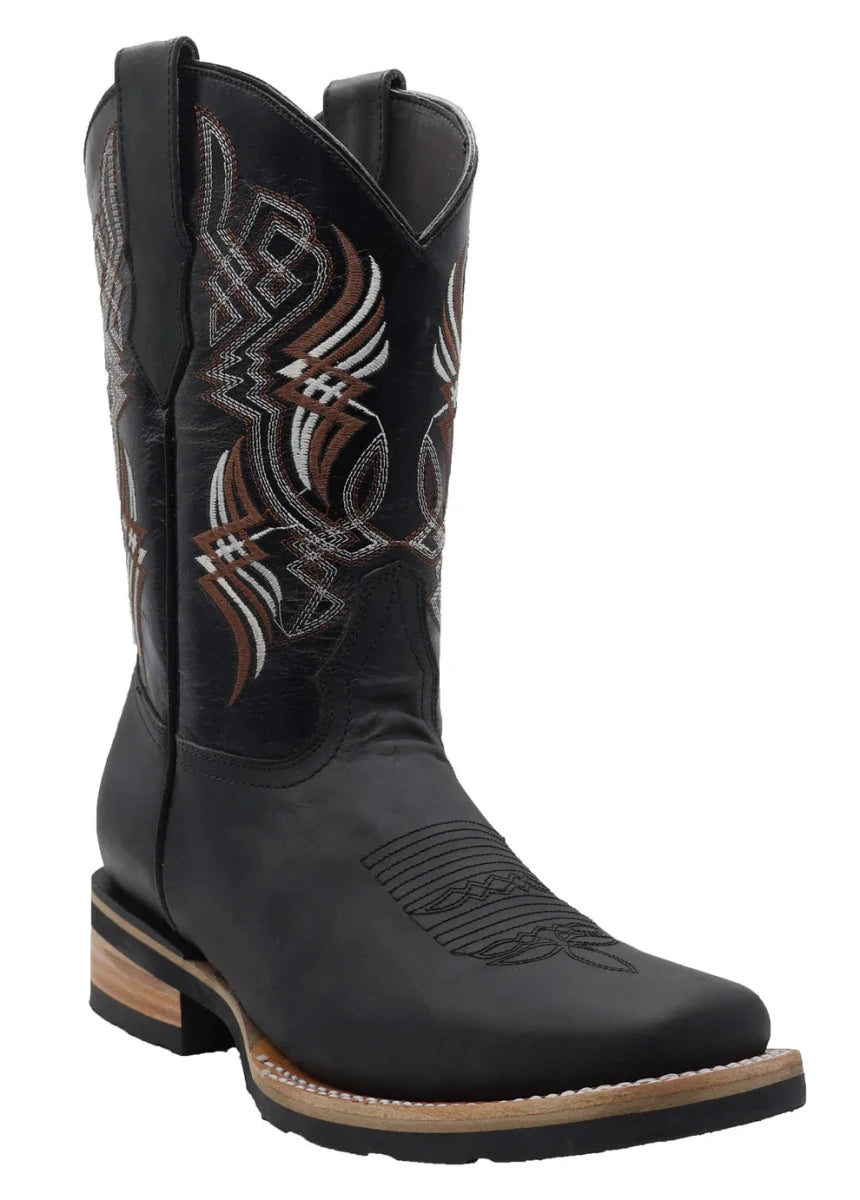 Men´s Silverton Cali All Leather Square Toe Boots - Black - OriginalWestern.com