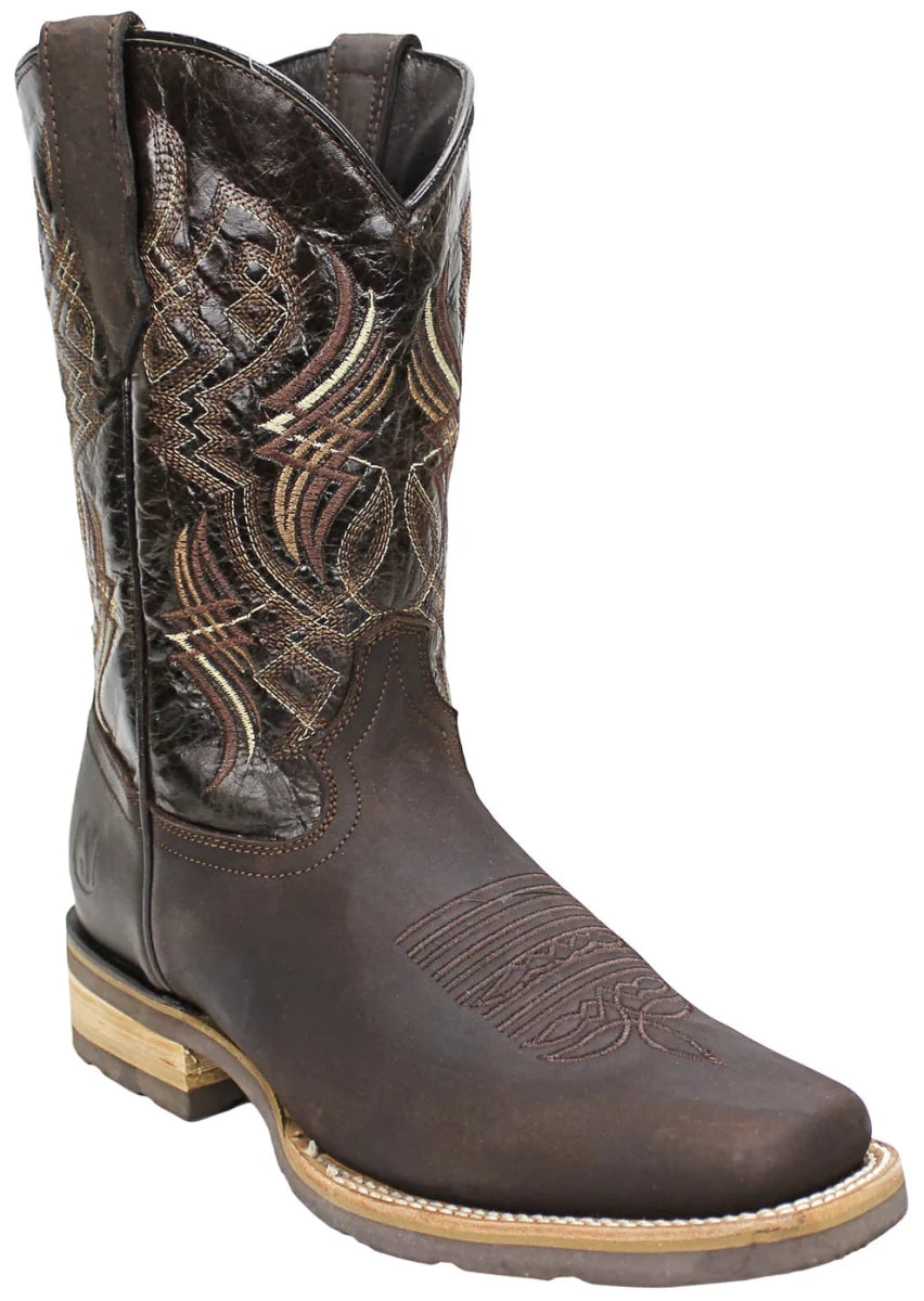 Men´s Silverton Cali All Leather Square Toe Boots - Brown - OriginalWestern.com