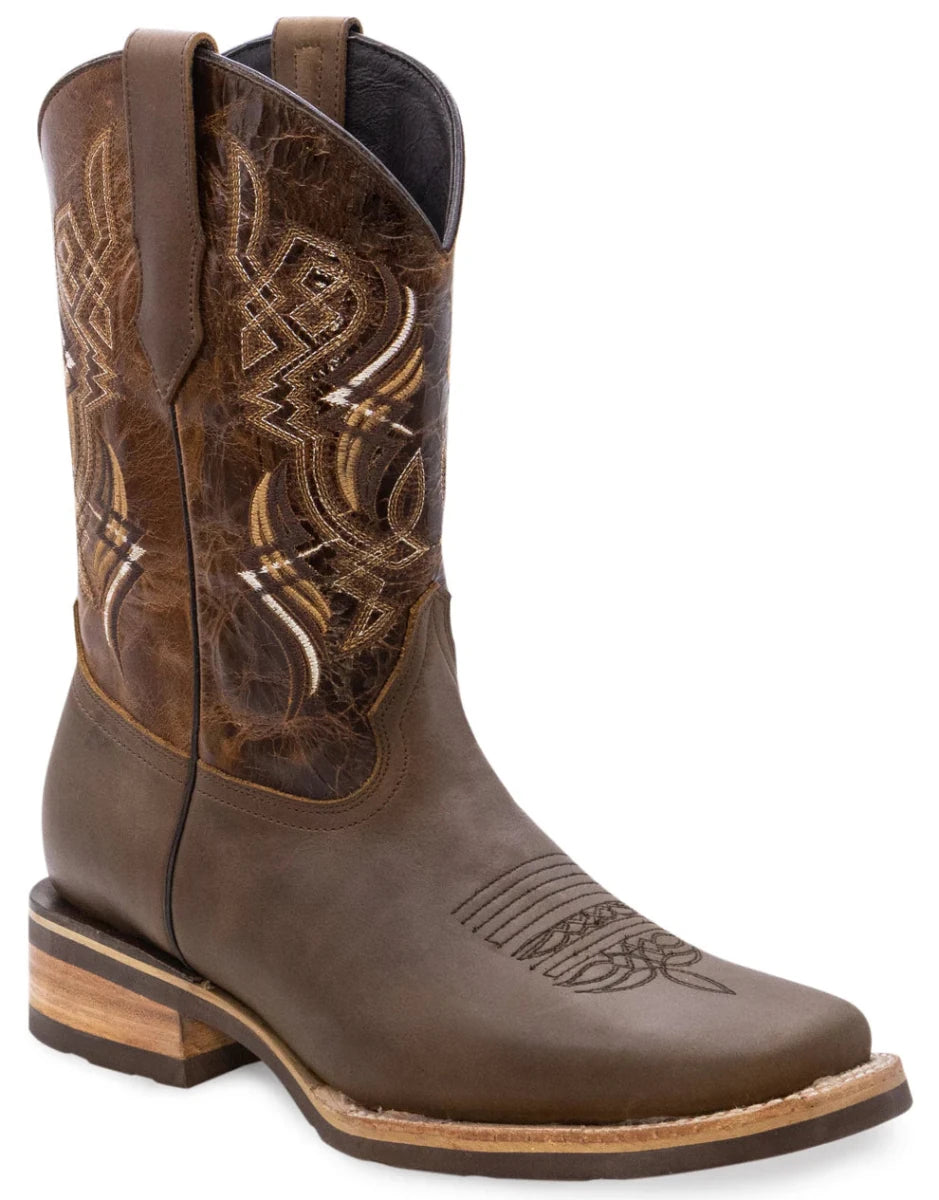 Men´s Silverton Cali All Leather Square Toe Boots - Tobacco - OriginalWestern.com