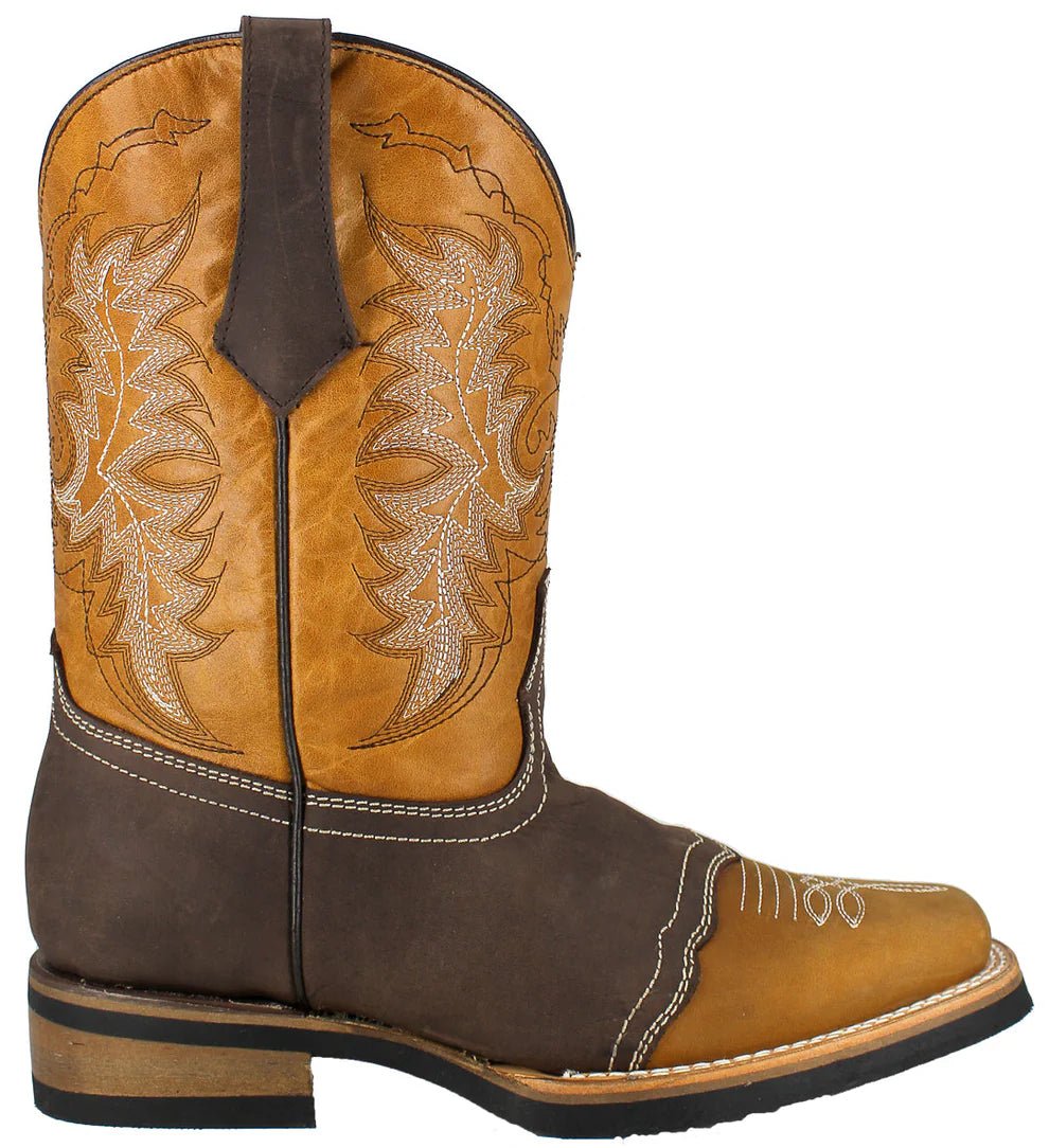 Men´s Silverton Carson Genuine Leather Square Toe Boots - Honey - OriginalWestern.com