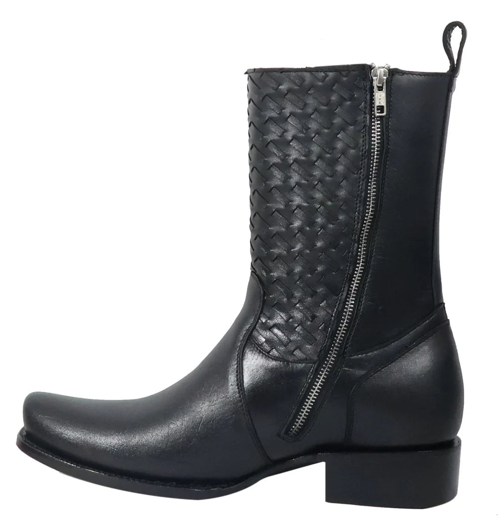 Men´s Silverton Chance All Leather Square Toe Boots - Black - OriginalWestern.com
