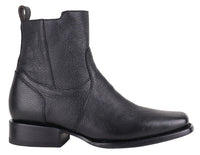 Men´s Silverton Clay Genuine Leather Square Toe Ankle Boots with Zipper - Black - OriginalWestern.com