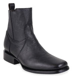 Men´s Silverton Clay Genuine Leather Square Toe Ankle Boots with Zipper - Black - OriginalWestern.com