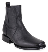 Men´s Silverton Clay Genuine Leather Square Toe Ankle Boots with Zipper - Black - OriginalWestern.com