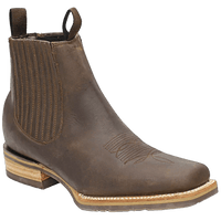 Men´s Silverton Crazy All Leather Square Toe Short Boots - Brown - OriginalWestern.com