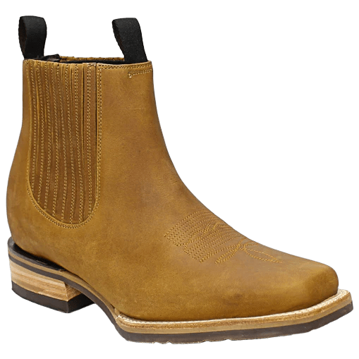 Men´s Silverton Crazy All Leather Square Toe Short Boots - Honey - OriginalWestern.com
