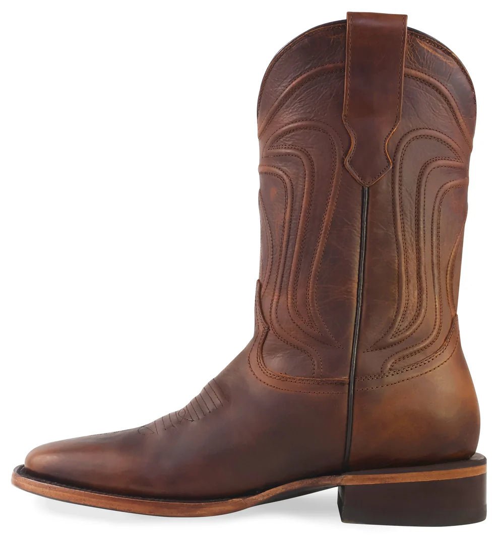 Men´s Silverton Duke All Leather Wide Square Toe Boots - Honey - OriginalWestern.com