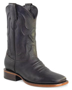 Men´s Silverton Edison All Leather Wide Square Toe Boots - Brown - OriginalWestern.com