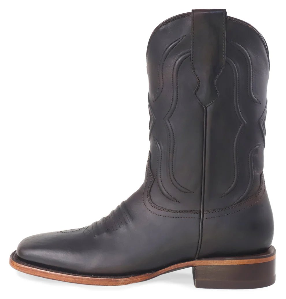 Men´s Silverton Edison All Leather Wide Square Toe Boots - Brown - OriginalWestern.com