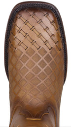 Men´s Silverton Fin All Leather Wide Square Toe Boots - Honey - OriginalWestern.com