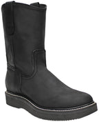 Men´s Silverton Greenfiel All Leather Round Toe Work Boots - Black - OriginalWestern.com