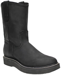 Men´s Silverton Greenfiel All Leather Round Toe Work Boots - Black - OriginalWestern.com