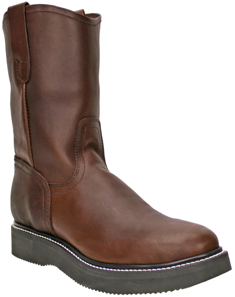 Men´s Silverton Greenfield All Leather Round Toe Work Boots - Brown - OriginalWestern.com