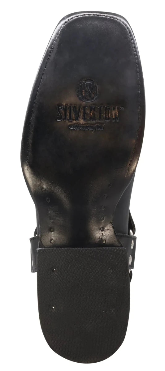 Men´s Silverton Harley All Leather Square Toe Boots - Black - OriginalWestern.com