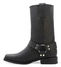 Men´s Silverton Harley All Leather Square Toe Boots - Black - OriginalWestern.com