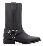 Men´s Silverton Harley All Leather Square Toe Boots - Black - OriginalWestern.com