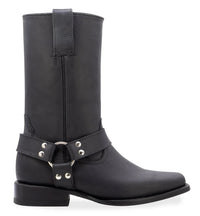 Men´s Silverton Harley All Leather Square Toe Boots - Black - OriginalWestern.com
