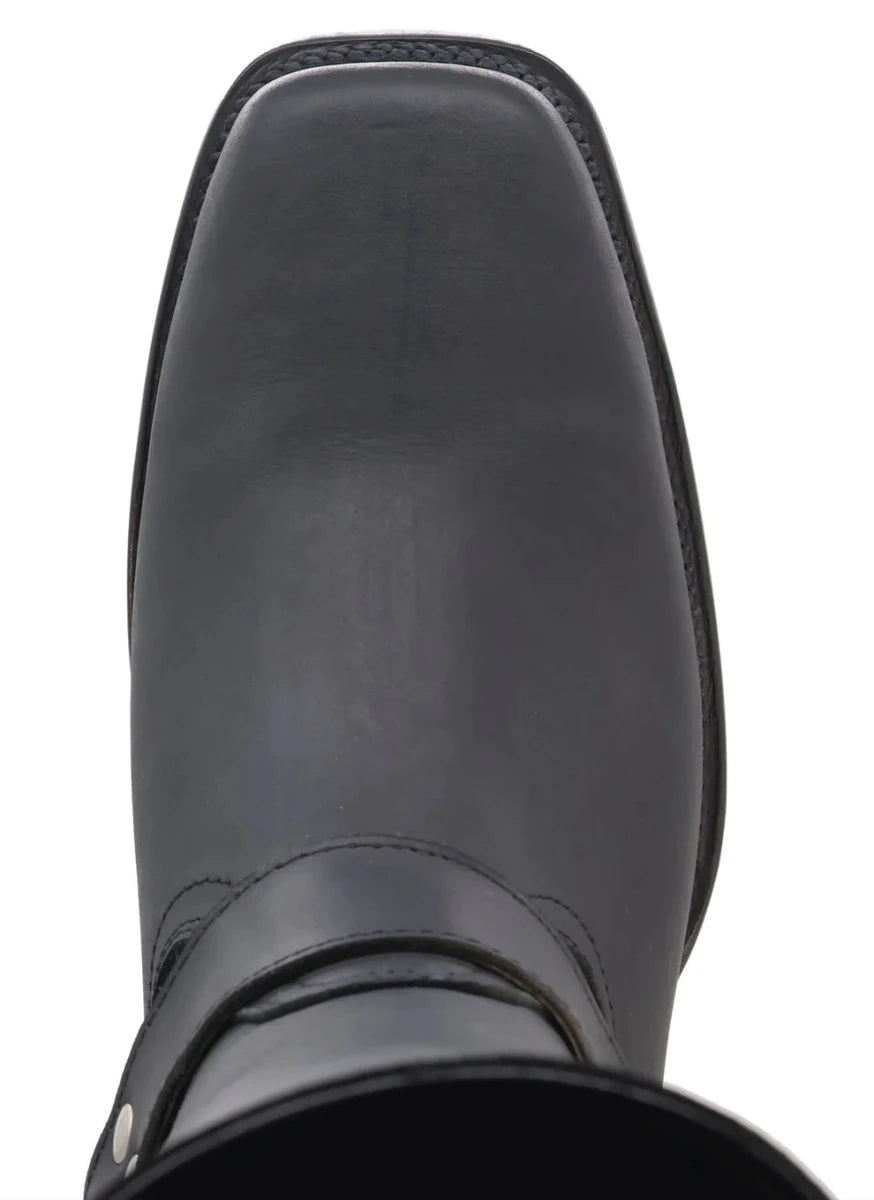 Men´s Silverton Harley All Leather Square Toe Boots - Black - OriginalWestern.com