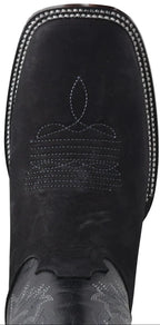 Men´s Silverton Jasper All Leather Wide Square Toe Boots - Black - OriginalWestern.com