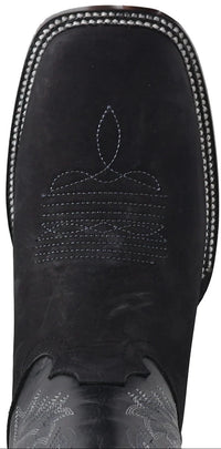 Men´s Silverton Jasper All Leather Wide Square Toe Boots - Black - OriginalWestern.com