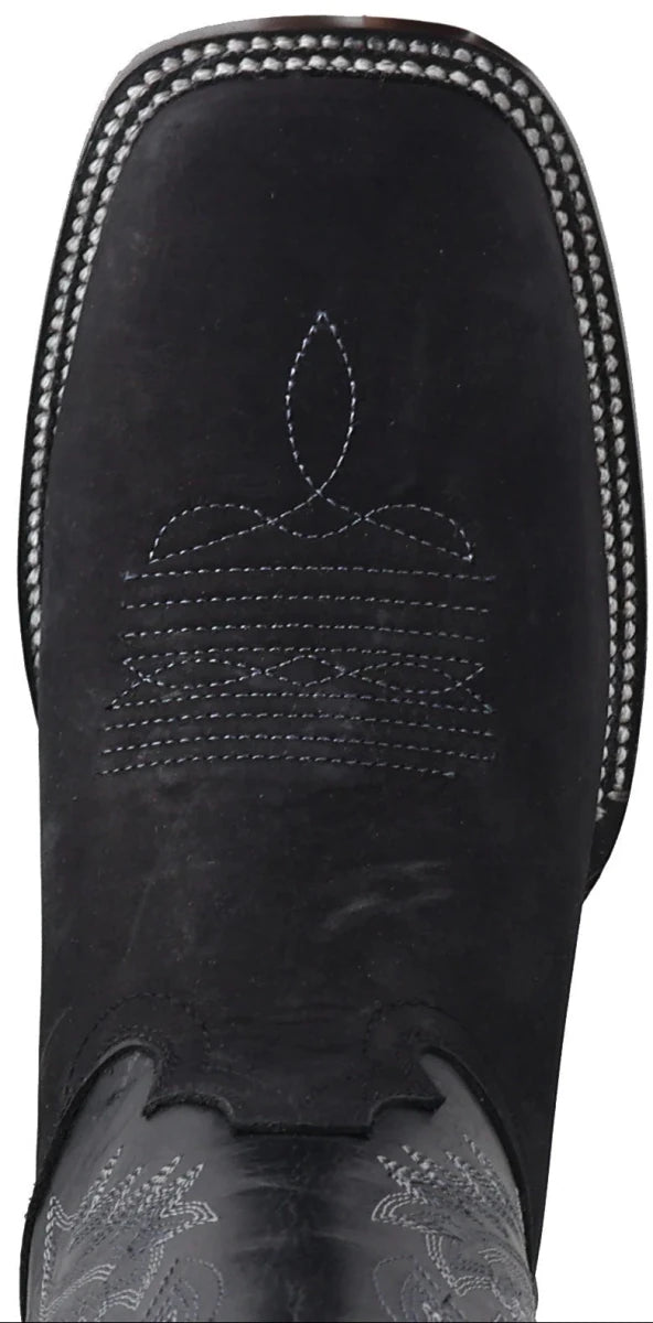 Men´s Silverton Jasper All Leather Wide Square Toe Boots - Black - OriginalWestern.com