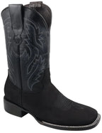 Men´s Silverton Jasper All Leather Wide Square Toe Boots - Black - OriginalWestern.com