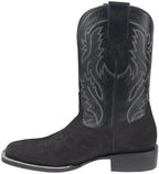 Men´s Silverton Jasper All Leather Wide Square Toe Boots - Black - OriginalWestern.com