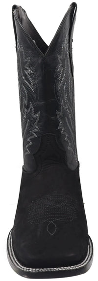 Men´s Silverton Jasper All Leather Wide Square Toe Boots - Black - OriginalWestern.com