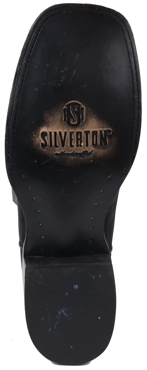 Men´s Silverton Jasper All Leather Wide Square Toe Boots - Black - OriginalWestern.com