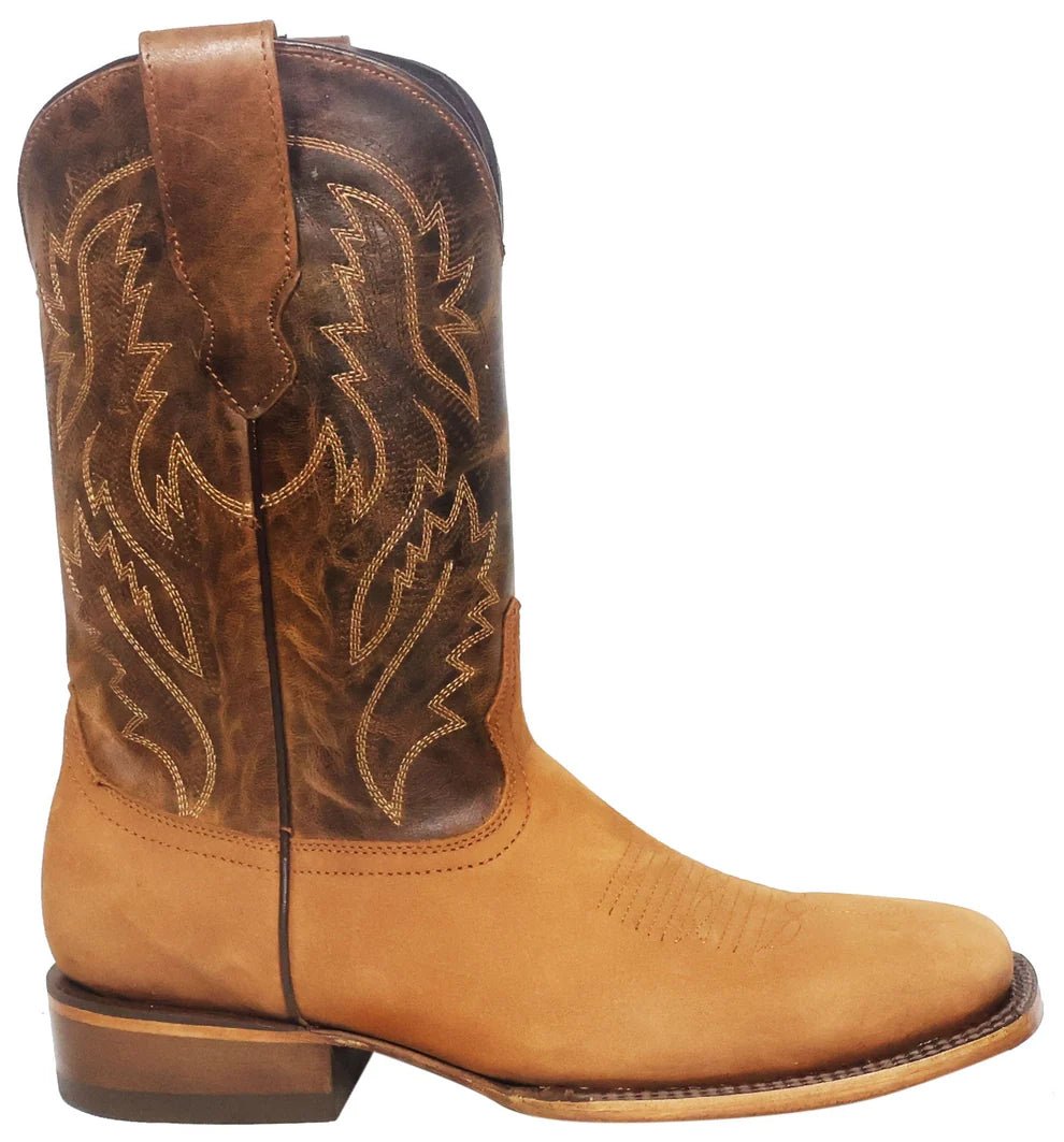 Men´s Silverton Jasper All Leather Wide Square Toe Boots - Tobacco - OriginalWestern.com