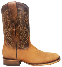 Men´s Silverton Jasper All Leather Wide Square Toe Boots - Tobacco - OriginalWestern.com