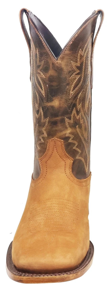 Men´s Silverton Jasper All Leather Wide Square Toe Boots - Tobacco - OriginalWestern.com