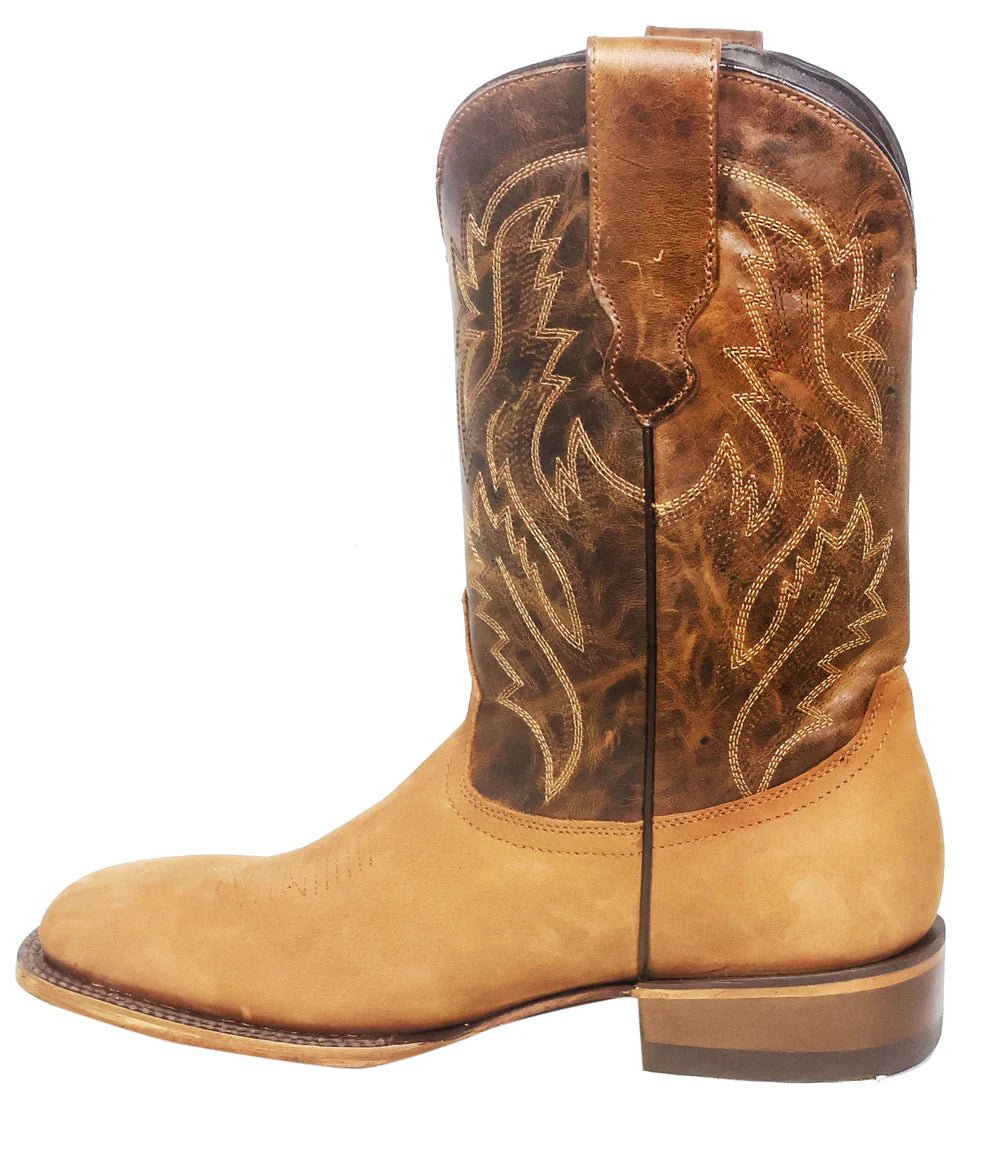 Men´s Silverton Jasper All Leather Wide Square Toe Boots - Tobacco - OriginalWestern.com