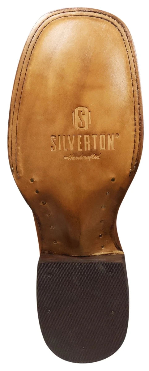 Men´s Silverton Jasper All Leather Wide Square Toe Boots - Tobacco - OriginalWestern.com