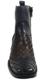Men´s Silverton Jerry All Leather Wide Square Toe Short Boots - Black - OriginalWestern.com