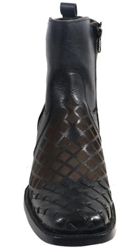 Men´s Silverton Jerry All Leather Wide Square Toe Short Boots - Black - OriginalWestern.com