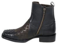 Men´s Silverton Jerry All Leather Wide Square Toe Short Boots - Black - OriginalWestern.com