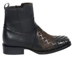 Men´s Silverton Jerry All Leather Wide Square Toe Short Boots - Black - OriginalWestern.com