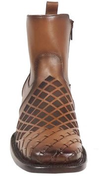 Men´s Silverton Jerry All Leather Wide Square Toe Short Boots - Honey - OriginalWestern.com
