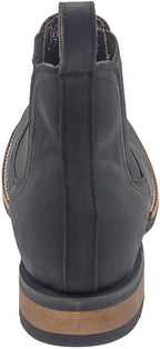 Men´s Silverton Kingston Horse All Leather Wide Square Toe Short Boots - Black - OriginalWestern.com