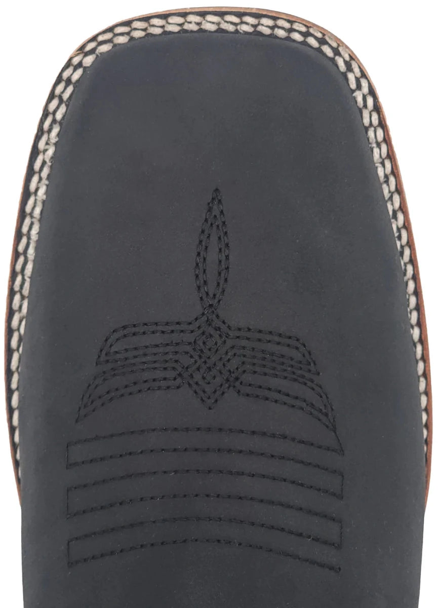 Men´s Silverton Kingston Horse All Leather Wide Square Toe Short Boots - Black - OriginalWestern.com