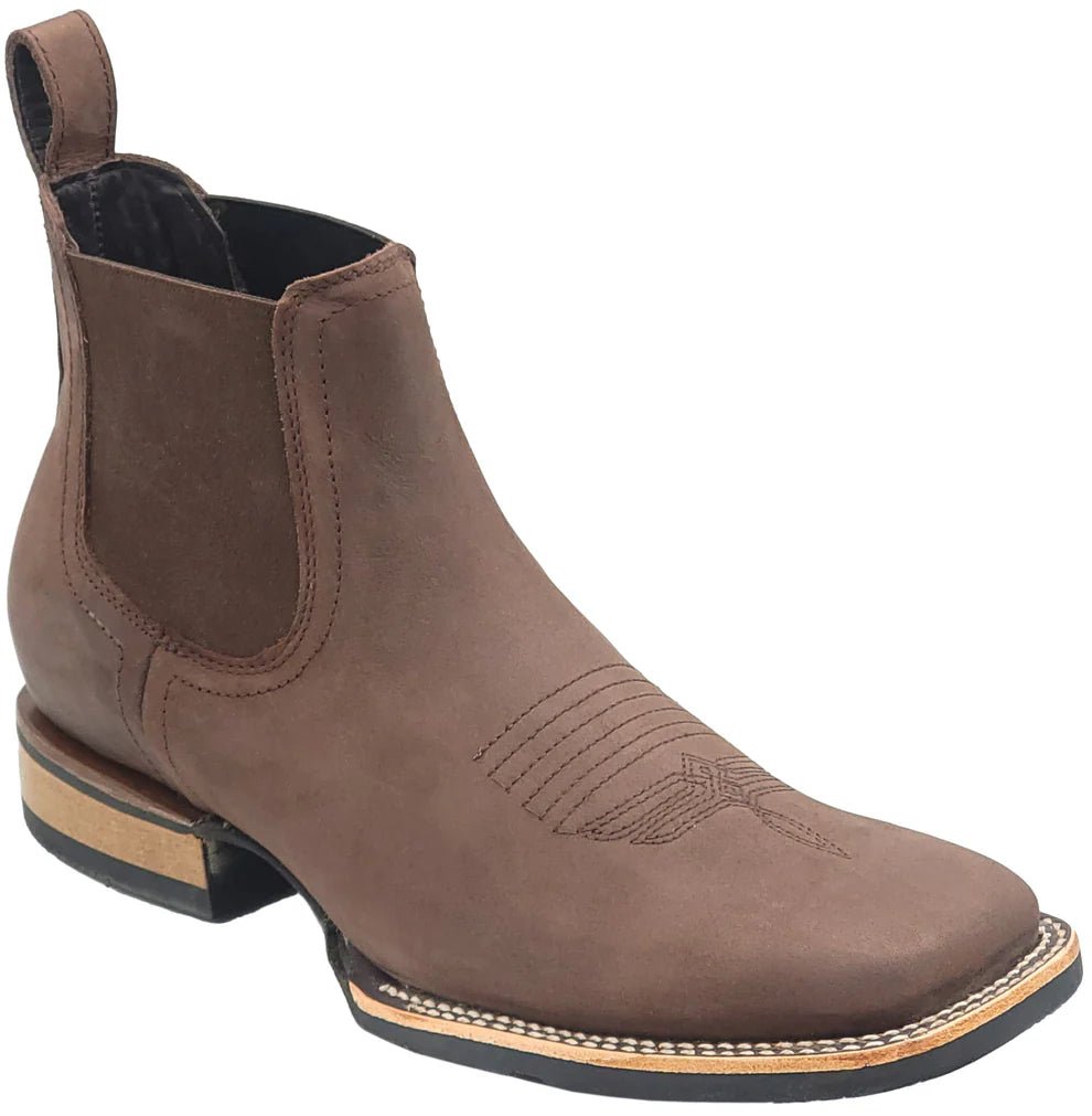 Men´s Silverton Kingston Horse All Leather Wide Square Toe Short Boots - Brown - OriginalWestern.com
