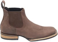 Men´s Silverton Kingston Horse All Leather Wide Square Toe Short Boots - Brown - OriginalWestern.com