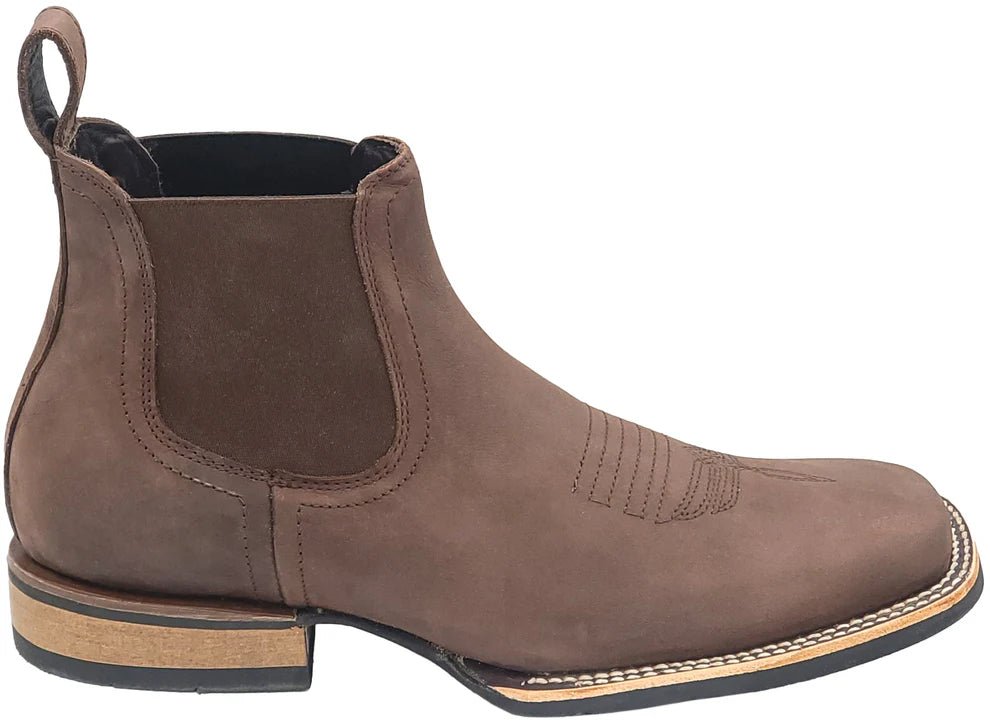 Men´s Silverton Kingston Horse All Leather Wide Square Toe Short Boots - Brown - OriginalWestern.com
