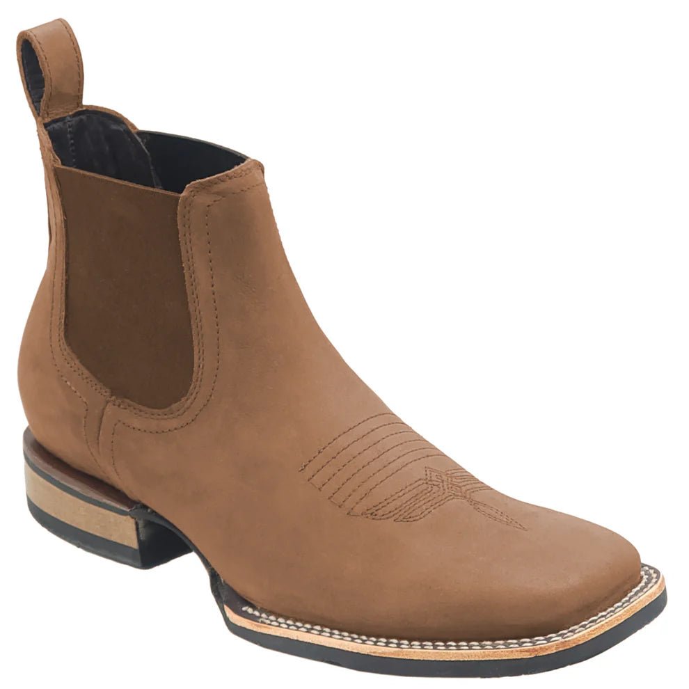Men´s Silverton Kingston Horse All Leather Wide Square Toe Short Boots - Tobacco - OriginalWestern.com