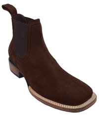 Men´s Silverton Kingston Suede All Leather Wide Square Toe Short Boots - Brown - OriginalWestern.com